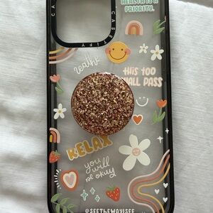 Casetify Clear Phone Case with Glitter PopSocket , for iPhone 14 Pro Max